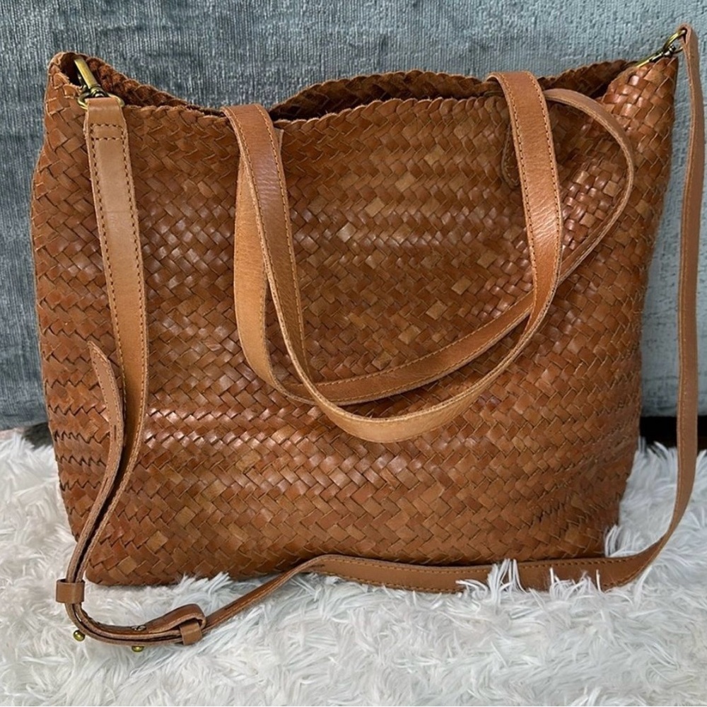 Madewell Tan Woven Tote Bag